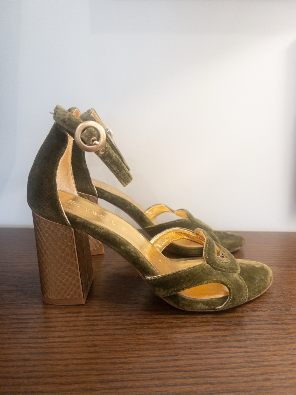 *Never Worn* Flordeasoka Margot Green Heel Sandals — image 5 of 7